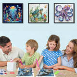 3 Pack Marine Animal Special Shape Diamond Art Kits for Adults,5D Diamond Painting Kits for Beginner, DIY Diamond Crystal Rhinestones Painting Kits for Home Wall Decor Gift 12 X 12inch Kaixine