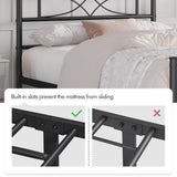 Yaheetech Twin Size Bed Frame Metal Platform Bed with Curved Design Headboard Footboard/No Box Spring Needed/Mattress Foundation/Heavy-Duty Support/Easy Assembly/Black Yaheetech