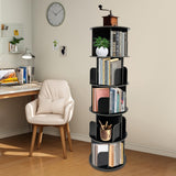 5-Tier Rotating Bookshelf - 360° Spinning Bookcase Storage Rack for Organising Books and Displaying Items SuiYuLn