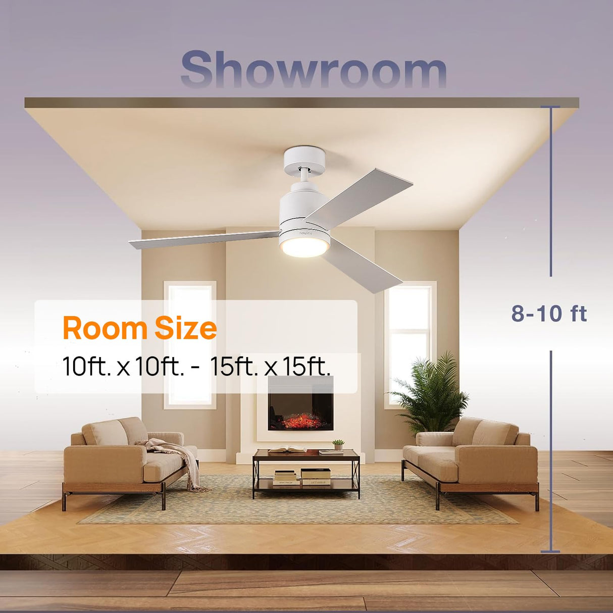 48 Inch Ceiling Fans with Lights Remote Control, Matte White Ceiling Fan with DC Motor, Modern Ceiling Fan with 6 Speeds,3 Reversible Blades, Dimmable And Timer for Living Room Dining Room Bedroom POLYECO