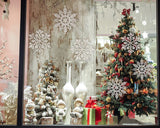 6pcs Large White Snowflakes Ornaments 12” Big Plastic Glitter Snowflake for Winter Indoor Outdoor Christmas Tree Window Room Decorations Giant Craft Snowflakes kockuu