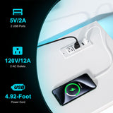 Algglobuy Low TV Stand for TVs up to 80 Inches with LED Lights, Entertainment Center TV Console Table with Storage and Power Outlet, High Gloss TV Stands for Living Room, Bedroom (White) Algglobuy