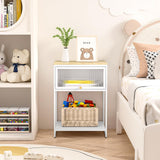 SYKIARIOL White Nightstand, End Table with Cute Storage for Bedroom Furniture,Bed Side Table for Kids Nightstand,Bedside Table for Girls Bedroom Furniture,Living Room,Dorm,White SYKIARIOL