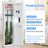 2024 NEW 53.15” Wall Gun Safe, Fingerprint Wall Safe Between the Studs with Dual Alarm ＆ Mute Mode, Hidden Wall Gun Safe for Rifles and Pistols with Adjustable Shelves, Magnetic Gun Support & Key Hook silkight