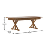 EMMA + OLIVER Elora Folding Farmhouse Dining Room Table with Crisscross Legs, Commercial Grade Rectangular Solid Pine Farm Table for 8, 7' x 40", Antique Rustic EMMA + OLIVER