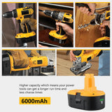 Xmenany 2Pack 6.0Ah Lithium ion DC9096 Battery Replacement for Dewalt 18V Battery XRP DC9098 DC9099 DE9096 DE9095 DW9096 DW9098 DW9095 DC9182 Xmenany