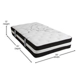 EMMA + OLIVER Astor 12 Inch CertiPUR-US Certified Hybrid Pocket Spring Mattress, Twin Mattress in a Box EMMA + OLIVER