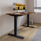 Jceet Dual Motor Electric Standing Desk - 63 x 30 Inch Adjustable Height Sit Stand Computer Desk with Splice Board, Stand Up Desk Table for Home Office, Rustic Brown Top(with Radian) Jceet
