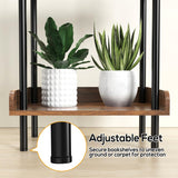 Daiumulti Bookshelf, 3 Tier Bookcase, Industrial Small Book Shelf, Rustic Brown Bookshelf, Metal Display Shelf Storage Organizer for Living Room, Bedroom& Home Office Daiumulti