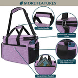 PAVILIA Knitting Bag Yarn Storage Tote, Large Crochet Organizer Bag, Yarn Storage Holder for Crocheting Knitter, Knitting Project Bag, Crochet Accessories Set, Gifts For Crochet Lovers, Heather Purple PAVILIA