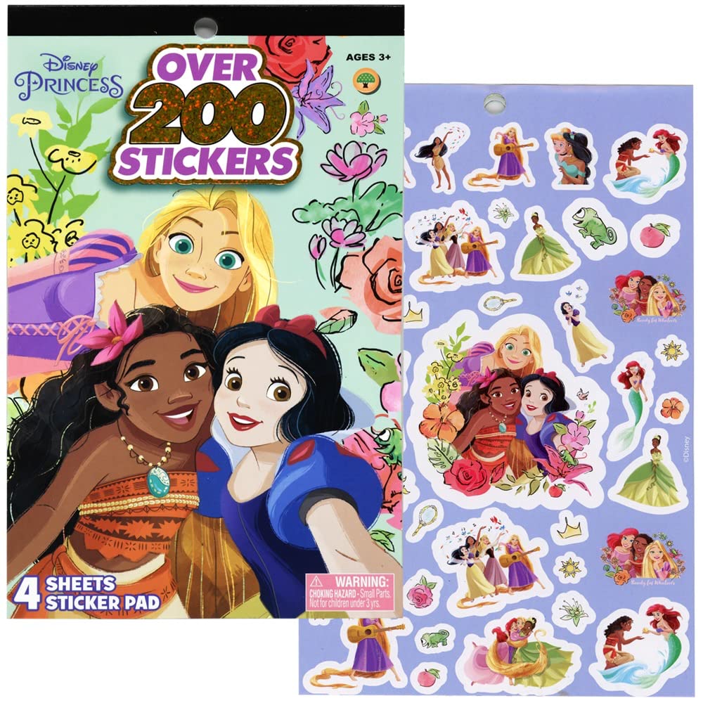 UPD Princess 4 Sheet Foil Cover Sticker Pad, 200+ Stickers UPD