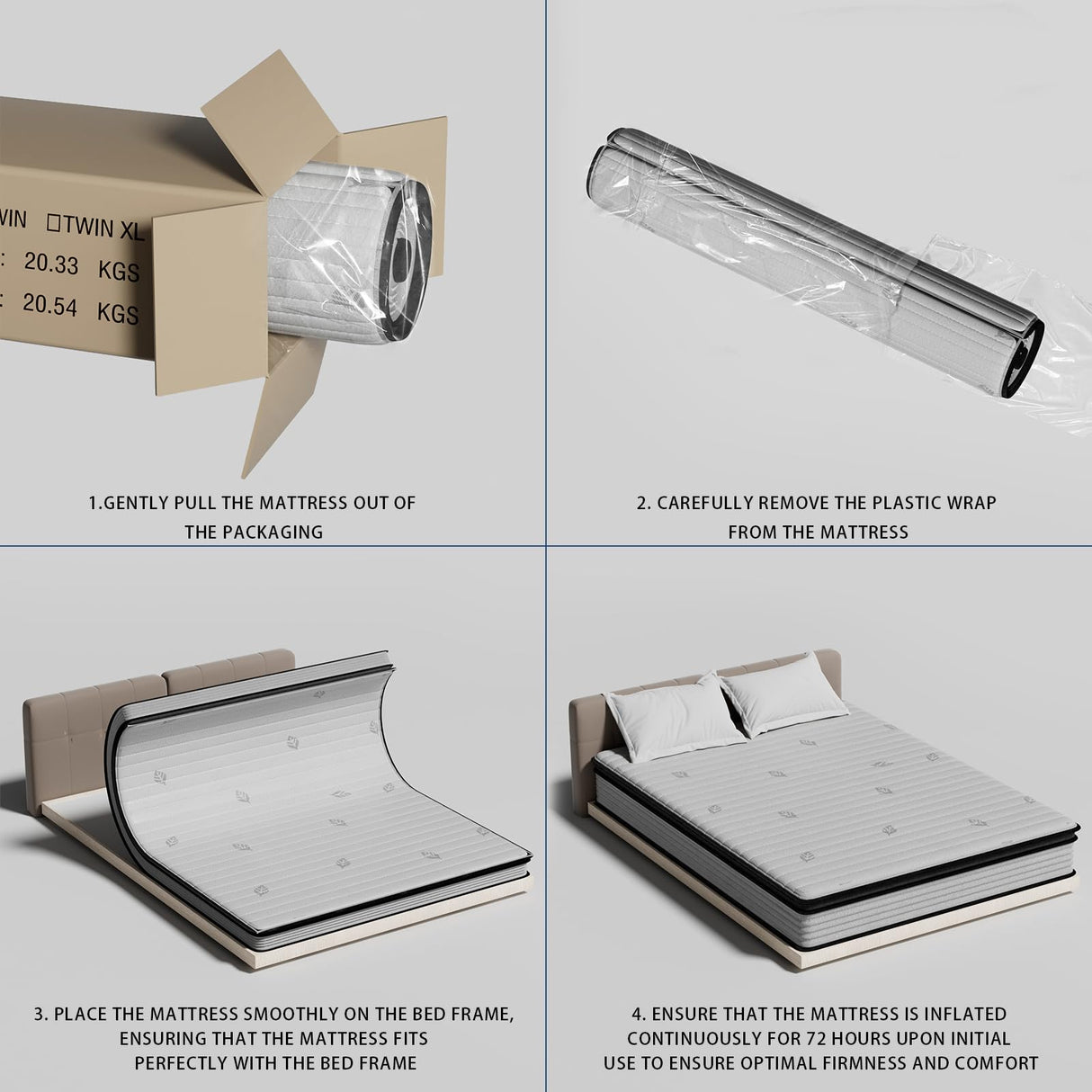 MixDeer King Mattress 12inch in a Box, Memory Foam Hybrid Mattress with Pocket Springs and Zoned Support for Back & Lumbar Pressure Relief, Motion Isolation and Edge Support -CertiPUR-US(12 Inch,King) MixDeer