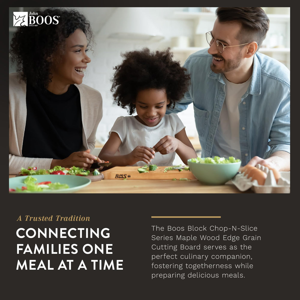 John Boos Boos Block Chop-N-Slice Series Reversible Wood Cutting Board with Integrated Finger Grips, 1.25-Inch Thickness, 18" x 12" x 1 1/4", Maple John Boos