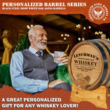 Thousand Oaks Barrel Co. Personalized 1 Liter Oak Aging Barrel Dispenser with Wood Stand, Bung & Spigot - Age Cocktails, Bourbon, Whisky, Rum, Tequila, Mead Wine - 1L Mini Whiskey Aging Barrels (P5) THOUSAND OAKS BARREL