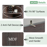 AMERLIFE Curved Corner Storage Cabinet, 65" Tall Freestanding Bookcase with Glass Doors & Adjustable Shelves, 5-Tier Corner Display Cabinet for Living Room, Bathroom, Laundry Room, Espresso AMERLIFE