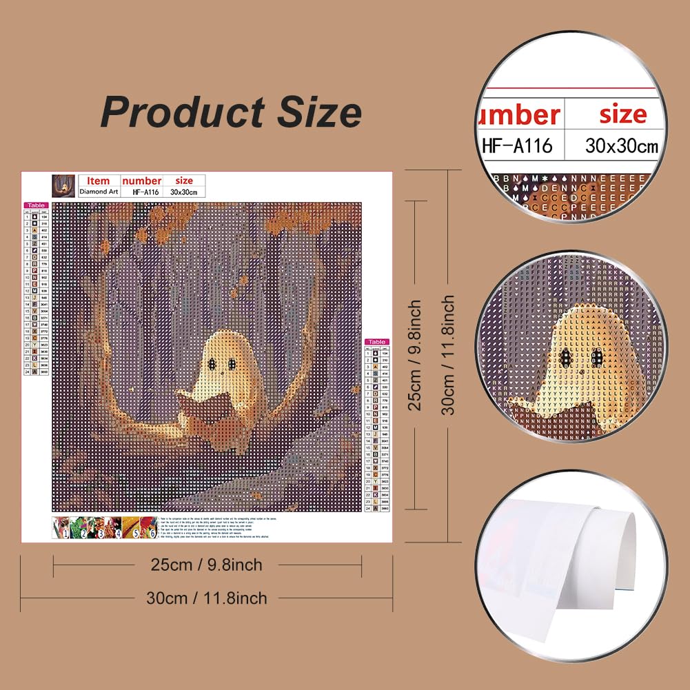 hill froeistung Ghost Diamond Art Painting Kits for Adults,Forest Diamond Art for Beginners, 5D DIY Full Drill Round Gem Art Craft Home Wall Decor Gift 12x12 inch hill froeistung