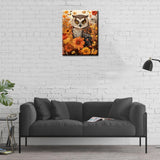 Tucocoo Owl Paint by Number for Adults Beginner,Autumn Forest Painting Kits Canvas Fall Paint by Numbers Arts Crafts for Home Decor Gifts 16x20inch Frameless Tucocoo