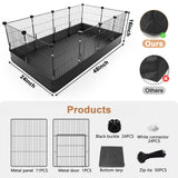 Tresbro Guinea Pig Cage with Waterproof PVC Bottom Liner & One-Hand Release Hook, Triple Fixing C&C Cage for Guinea Pigs, Bunny, Rabbit, Hedgehog, Small Animal Indoor Playpen 48''L x 24''W x 16''H Tresbro