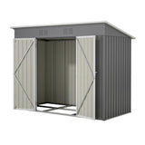 Thanaddo 4'x8' Metal Shed Outdoor Storage Shed,Metal Steel Utility Tool Shed Storage House with Double Lockable Doors and Air Vent for Backyard Garden Patio Lawn Gray Thanaddo