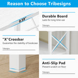 Tribesigns 7-Shelf Corner Bookshelf,Large Modern Corner Bookcase, 7-Tier Tall Corner Shelf Storage Display Rack with Metal Frame for Living Room Home Office (White) Tribesigns