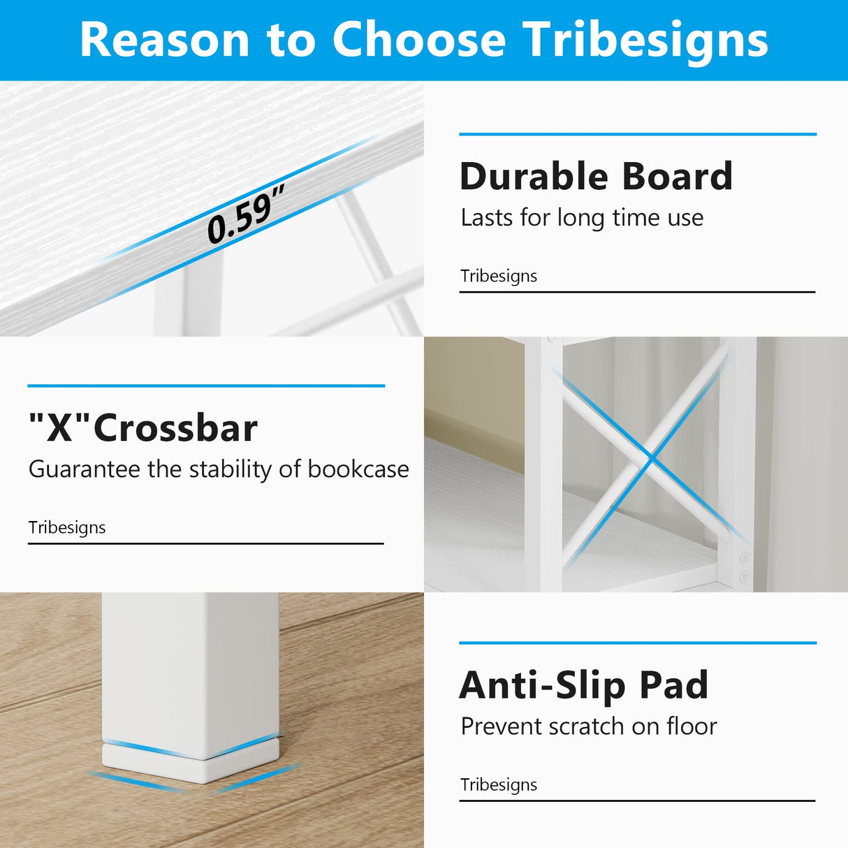 LITTLE TREE 7-Shelf Corner Bookshelf Modern Corner Bookcase Corner Shelf for Living Room Home Office, White LITTLE TREE