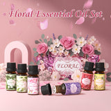 SALUBRITO Floral Fragrance Oils Set, Essential Oils for Diffuser & Candle Making Scents, 6x10ml Aromatherapy Oils Gift Set - Jasmine, Lavender, Rose, Gardenia, Cherry Blossom, Honeysuckle Oil Salubrito