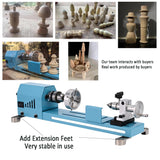 Mini Lathe Machine Multi-Purpose Lathe With Professional Tools Torno Para Madera Cutting Grinding Polishing Desktop Metal Lathes Easy To Use FesmTek