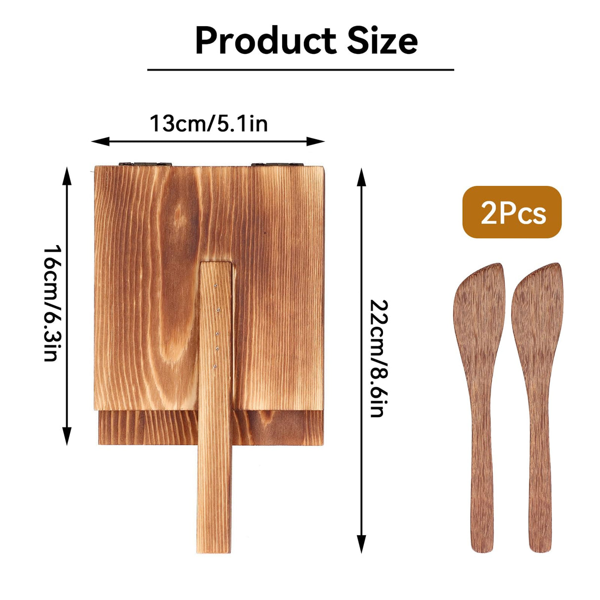 Tortilla Press Maker, 5inch Tortilla Maker Press Wood Roti Maker Tortilla Presser Mexican Tortillera Maker Quesadilla Maker for Tortillera, Pataconera and Dough Press Cyrank