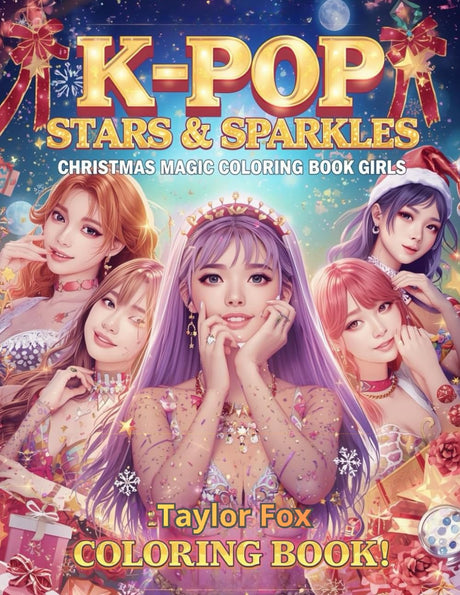 K-POP Stars & Sparkles: Christmas Magic Coloring Book for Girls: A Festive K-Pop Holiday Coloring Adventure with Cute Idols, Winter Outfits & ... Stars & Sparkles: Coloring Book for Girls) WoodArtSupply