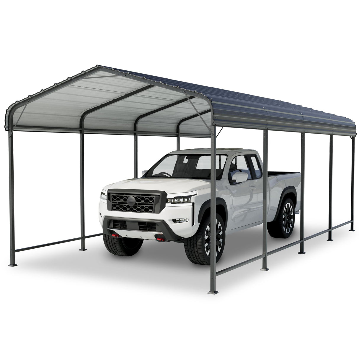 SUNBURY Carport 10 x 20 ft Heavy Duty Metal Carport Canopy with Galvanized Steel Roof, Outdoor Garage Car Shelter Shade for Car, Truck and Boats, Grey SUNBURY