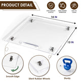 Baemin Acrylic Appliance Slider with Rubber Wheels, Sliding Tray for Heavy Kitchen Appliances, Coffee Maker Slider Tray for Counter, Countertop Moving Tray Accessories for Kitchen - 13" x 14" (Clear) Baemin