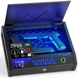 HOLEWOR Gun Safe, Biometric Safes for Pistols with LCD Display of Time Battery, Fingerprint Quick Access Handgun Safe Pistol Bedside, Nightstand, Car, 2 Capacity HOLEWOR