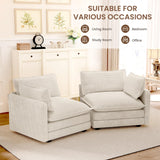 ROWHY 78'' Sectional 2 Seat Cloud Loveseat with 2 Throw Pillows, Modern Corduroy Love Seat, Cozy Sofa for Living Room, Office and Bedroom, Beige ROWHY