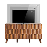 QEIUZON 9 Drawer Dresser, Modern Fluted Storage Dresser with Deep Drawers and Metal Handles, Wood Chest of Drawers Storage Organizer for Bedroom, Living Room, Hallway (Walnut) QEIUZON