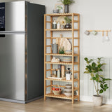 Bamjoy 6-Tier Bamboo Storage Shelf - Stylish and Versatile Tall Unit for Home and Office Bamjoy