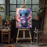 Natuyalo Paint by Numbers for Adults Beginner, Dragon Baby Easy Paint by Numbers Kits Animal Acrylic Craft Kits for Adults Suitable for Home Wall Decoration Flameless 16x20 Inch Natuyalo