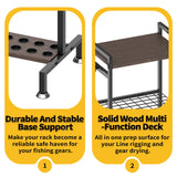 SOYEEZE Fishing Rod Holder for 28 Rods, Ground Stand Fishing Pole Holders for Garage, 3-Sided Vertical Fish Rod Rack for Tackle Box, Fishing Supplies,a Display Fish Gear Storage Gift for Man SOYEEZE