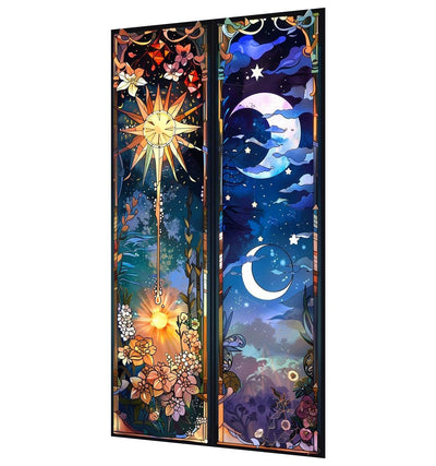 Large Diamond Art Kits for Adults - Sun and Moon Diamond Painting Kits for Adults, 5D Round Full Drill Moon Gem Art Paint by Diamonds Pictures DIY Crafts Kits 16x28inch