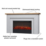 Real Flame Malie 68" Landscape Electric Fireplace with Mantel for Living Room or Bedroom, Replaceable Fireplace Insert Heater, Realistic Log and Flame Effect, Remote Control, Timer Real Flame