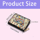 JZHYOAN Diamond Art Credit Card Holder, 4.33x3.14x0.98 Inch DIY Special Pattern Zipper Business Small Wallet Coin Purse Keychain Card Holder Wallet for Woman Adult Man Family-Cat JZHYOAN