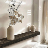 YLYHSST Fireplace Mantel Handmade, 3'' Thick Wall Decor Long Floating Shelf, 60inch Rustic Wood Shelf with Invisible Brackets, Black YLYHSST