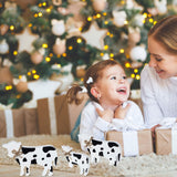 Bucherry 3 Pcs Cow Wooden Table Decor Christmas Tiered Tray Decor Farmhouse Cow Tabletop Rustic Block Centerpiece Cow Table Sign Standing for Home Kitchen Holiday Party Decor(Classic Style) Bucherry