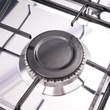 Propane Gas Stove 5 Burner/4 Burner, Portable Natural Gas Stove Outdoor Camping BBQ Stove Gas Cooker with 2 Tier Storage Rack, for RV, Apartment, Outdoor Cooking (Black, 5-Burner) BUKGOCUMN