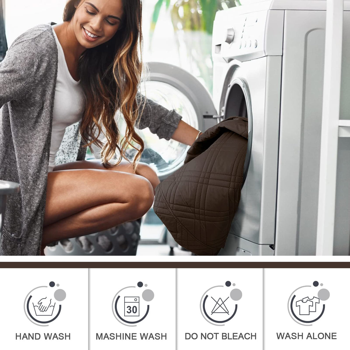 TAOCOCO 100% Waterproof Recliner Sofa Cover Non Slip Couch Cover for 3 Seat Reclining Sofa, Split Reclining Couch Covers 3-Piece with Straps, Washable Sofa Slipcover for Kids Pets(3 Seater, Chocolate) TAOCOCO