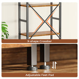 SUPERJARE Triple 6 Tier Bookshelf, Bookcase with 17 Open Display Shelves, Wide Book Shelf Book Case for Home & Office, Rustic Brown SUPERJARE