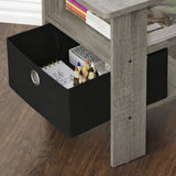 Furinno Andrey End Table / Side Table / Night Stand / Bedside Table with Bin Drawer, French Oak Grey/Black Furinno