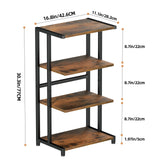 ERYTLLY 4-Tier AV Media Stand - Corner Game Console Shelf and Small Entertainment Stand - Audio Rack for TV, Small Media Console Organizer ERYTLLY