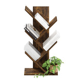 Furinno Tree Book Shelf, 5-Tier Bookshelf, Tree Bookcase for Room Decor, 8.4 x 15.7 x 30.3, for Living Room, Bedroom, Home Office, Amber Pine Furinno