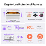WeCreat MakeIt 20W(20,000mW) Laser Engraver Machine with Smart Camera, Auto-Lifting Fully Enclosure, Air Assist for Engraving and Cutting Wood Acrylic Leather Metal DIY Personalized Holiday Gifts WeCreat MakeIt