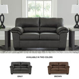 Signature Design by Ashley Bladen Faux Leather Loveseat, Gray Signature Design by Ashley